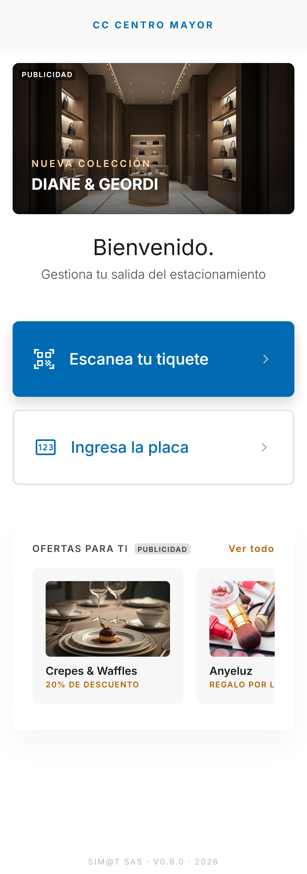 Pantalla de inicio